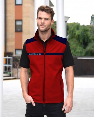 Soft Shell Ssiap bande marine avec flags incendie dos et poitrine