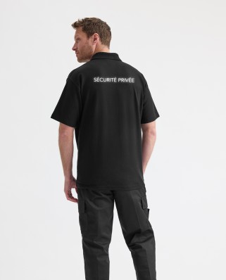 Polo noir réglementé Sécurité Privée