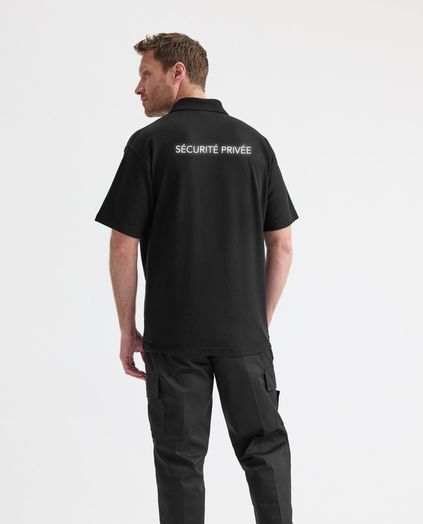 Polo noir réglementé Sécurité Privée