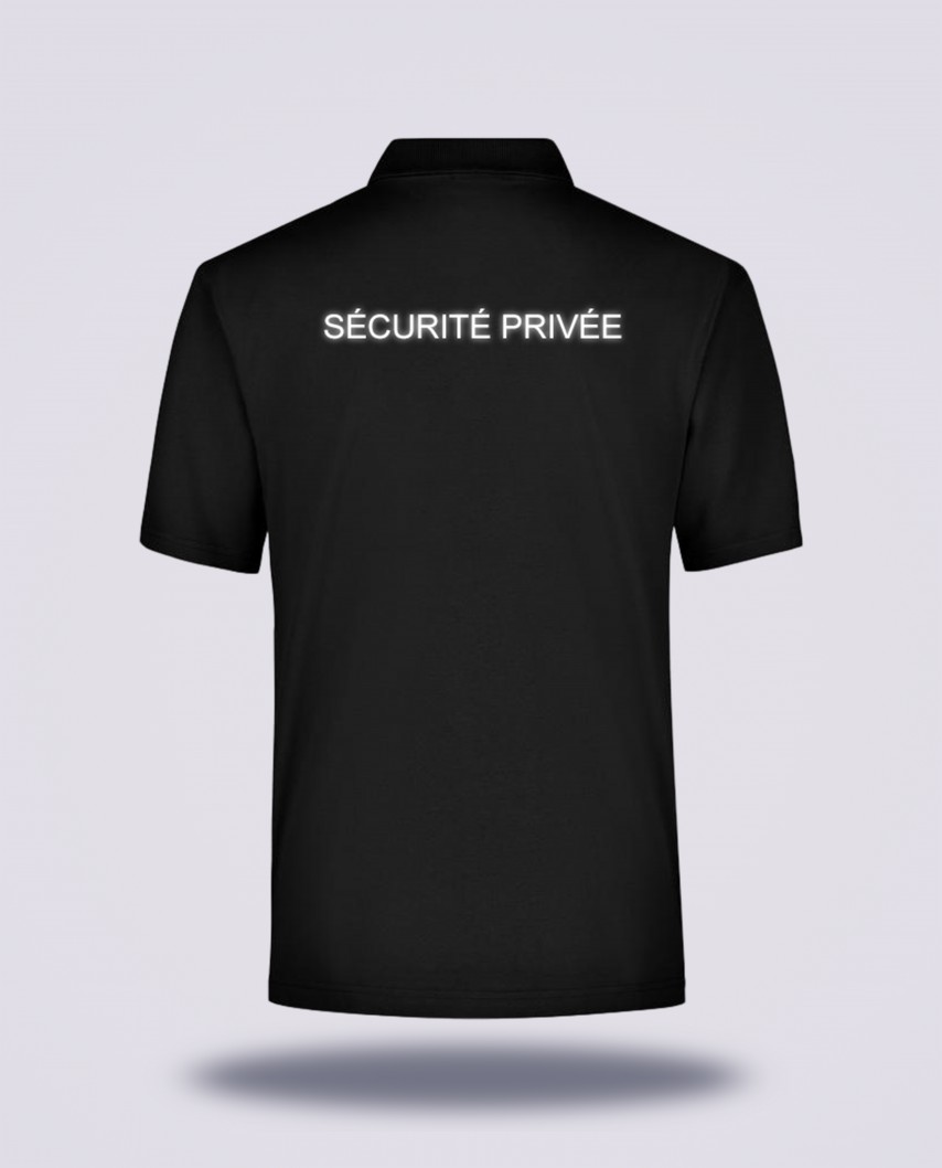 Polo noir réglementé Sécurité Privée
