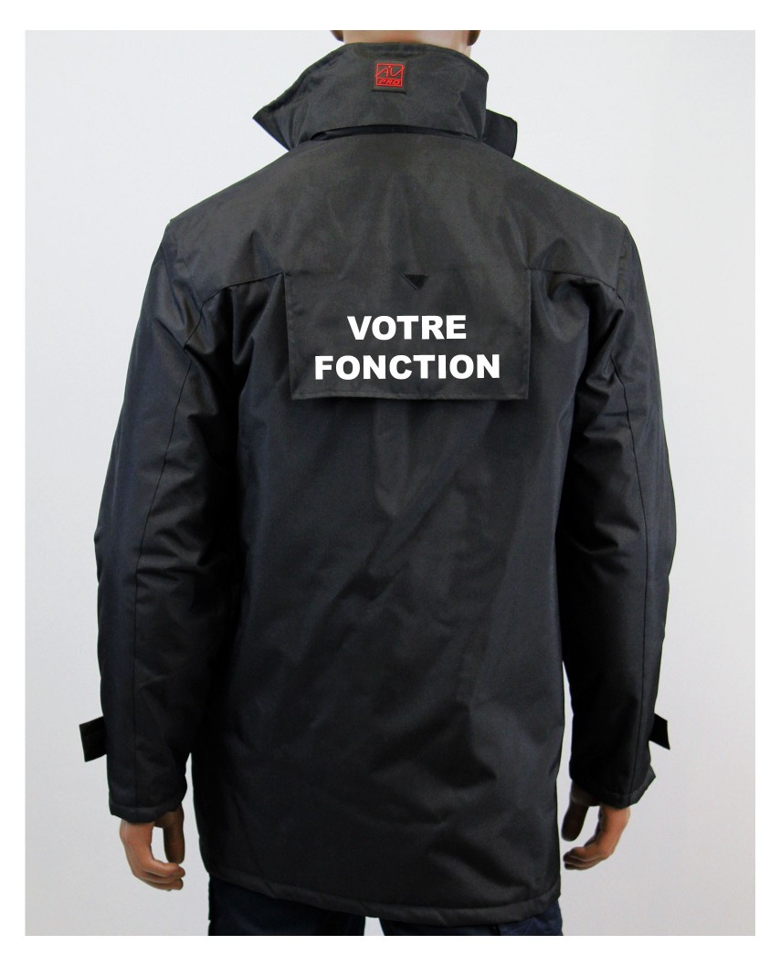 Parka intervention noir personnalisable 100% polyester oxford