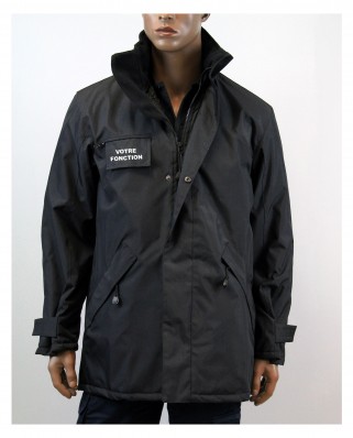 Parka intervention noir personnalisable 100% polyester oxford