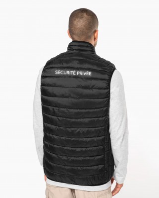 Doudoune sans manches noir réglementé Sécurité Privée