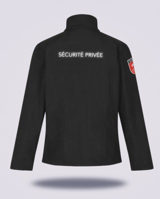 SoftShell sans manche noir SNCF réglementé Sécurité Privée