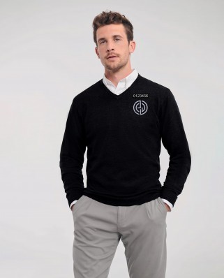 Pull Col V noir réglementé Sécurité Privée