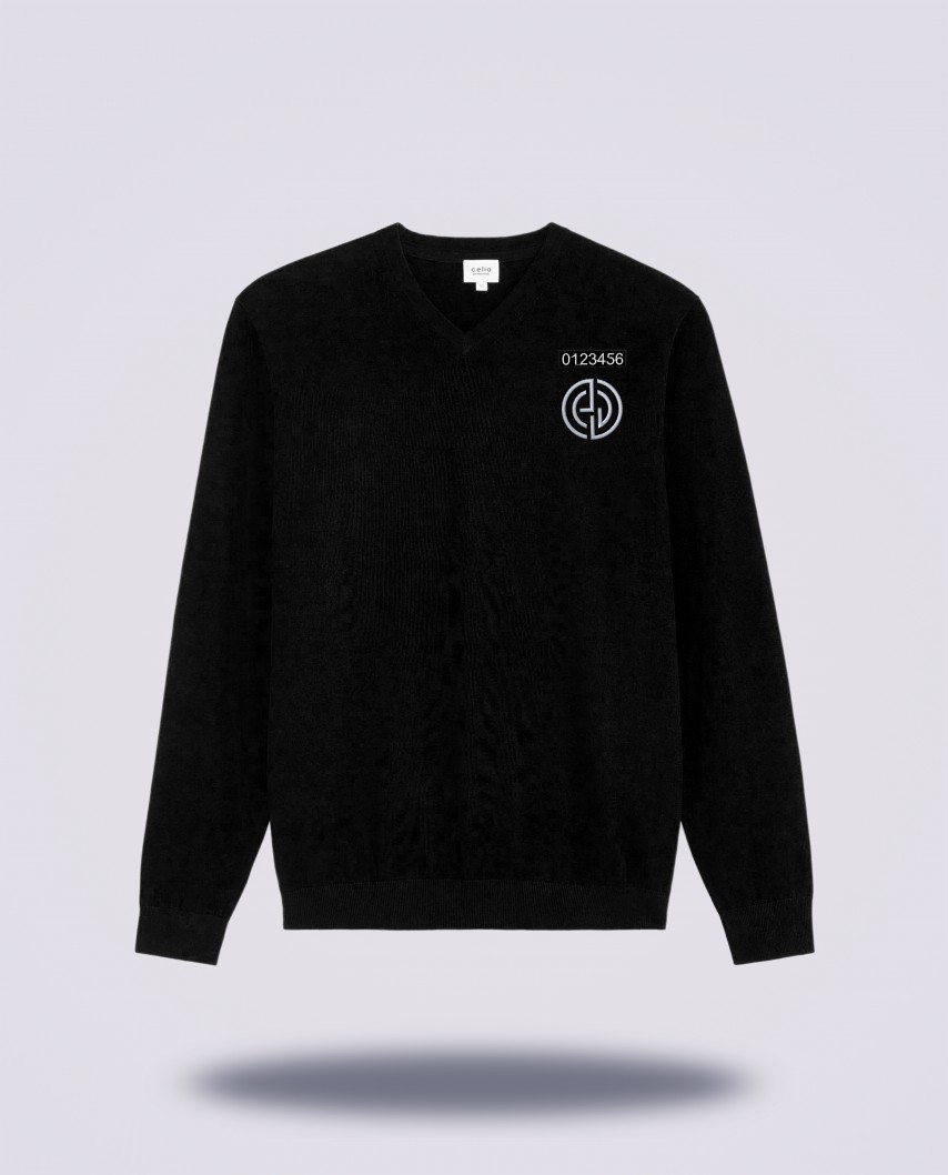 Pull Col V noir réglementé Sécurité Privée