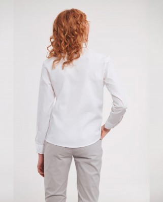 Chemisier blanc ajusté manches longues