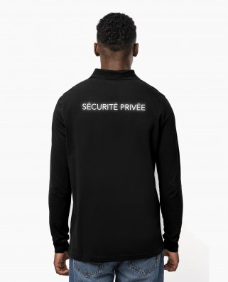 Polo noir réglementé Sécurité Privée