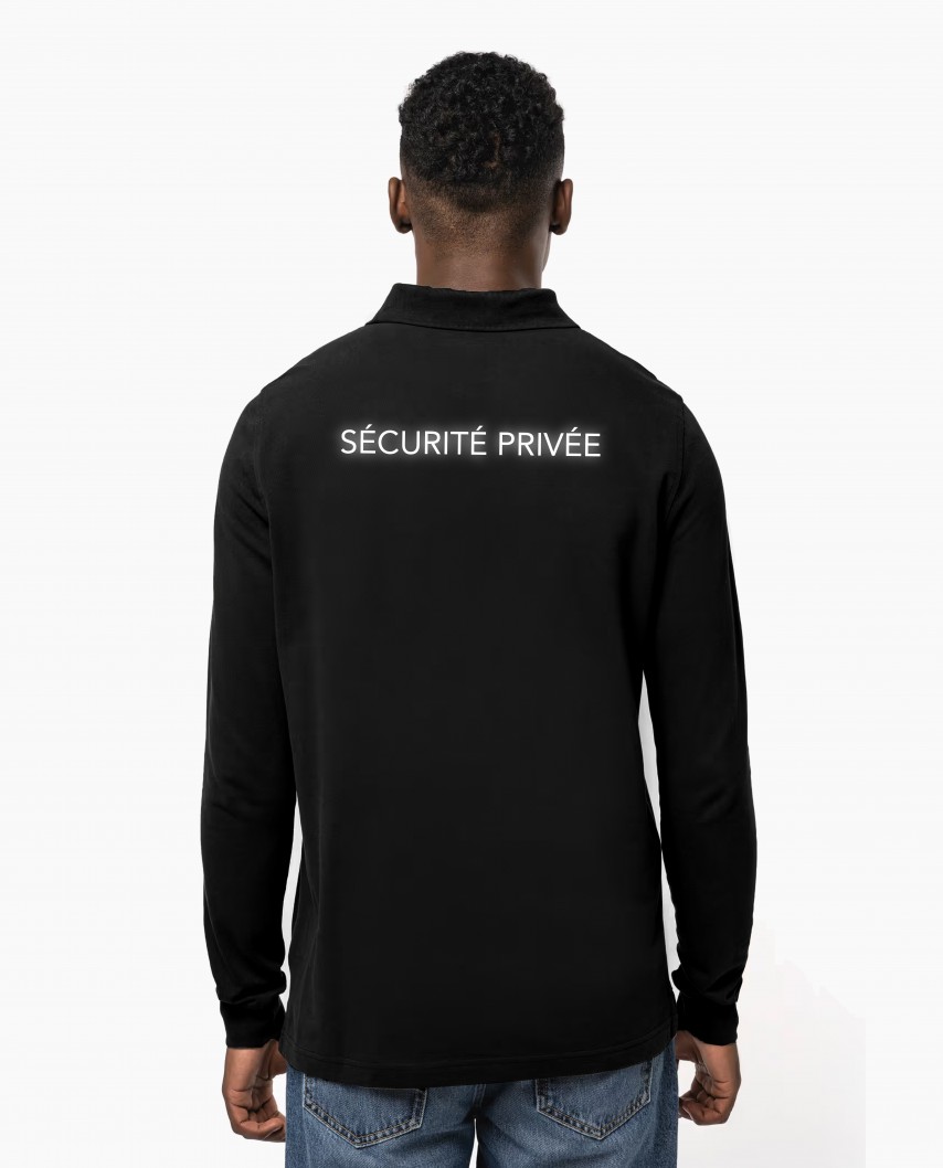Polo noir réglementé Sécurité Privée