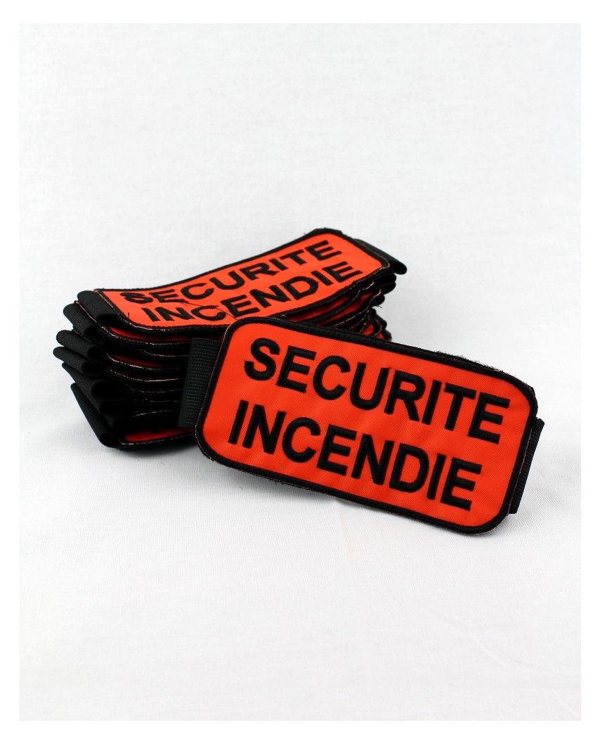 Brassard orange SECURITE sur sangle elastique noire