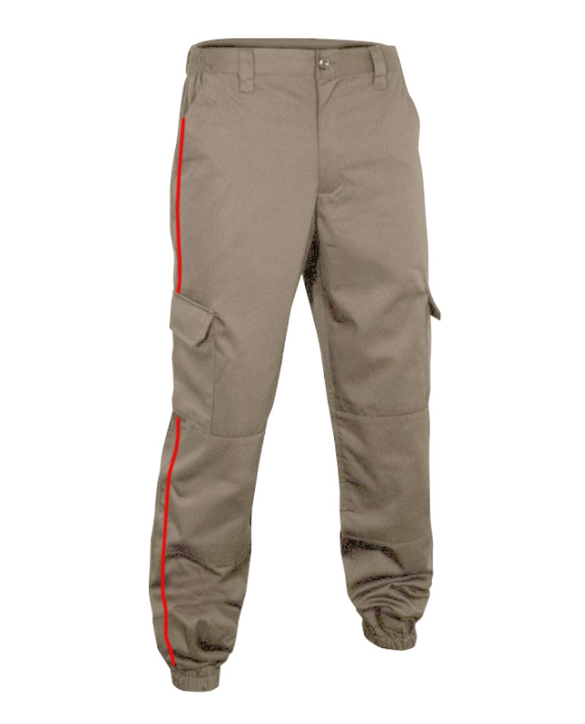 Pantalon treillis à liseré coloré