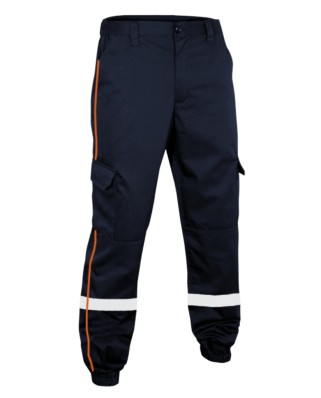 Pantalon treillis &agrave; liser&eacute; color&eacute;