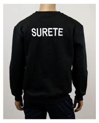 Sweat Sûreté noir bande grise