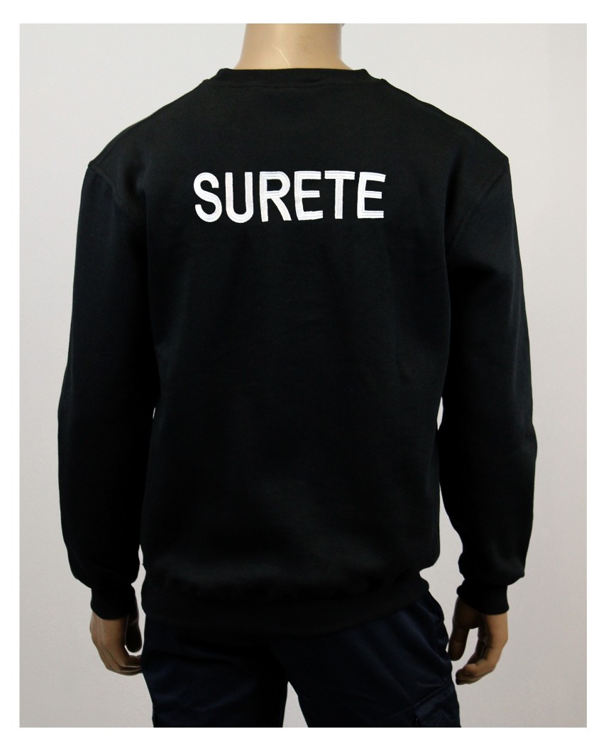 Sweat Sûreté noir bande grise