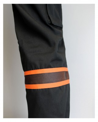 pantalon Intervention noir EVENT avec bande noire et orange