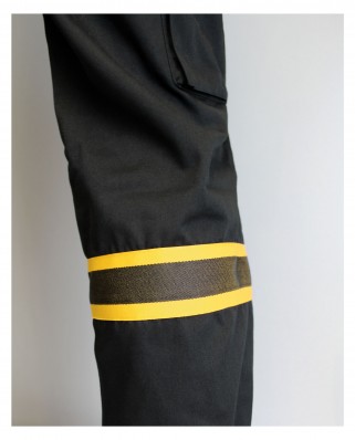 Pantalon Intervention noir EVENT avec bande noire et jaune