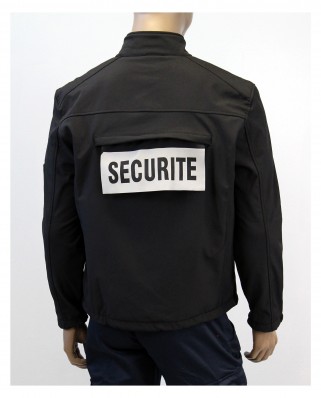 Soft Shell noir avec flags SECURITE