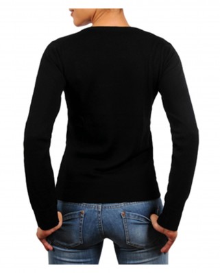 Pull col V femme