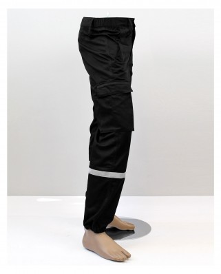 Pantalon Intervention Noir bande rétro grise