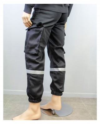 Pantalons femme ssiap gris foncé élastiqué bas