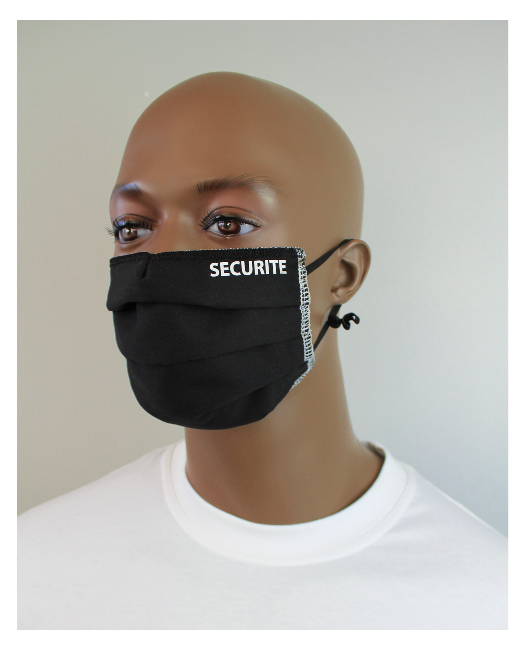 Masque de protection tissu 3 plis noir Sécurité Afnor