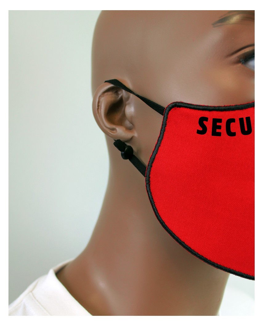 Masque COVID Sécurité rouge et noir LABEL VIP 