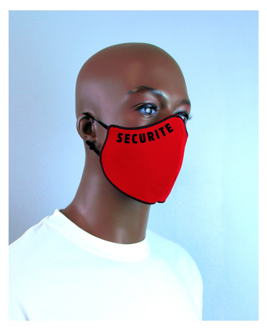Masque COVID Sécurité rouge et noir LABEL VIP 