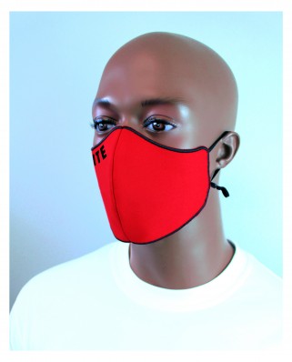 Masque COVID Sécurité rouge et noir LABEL VIP 