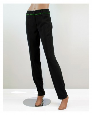 Pantalon de costume type Hôtesse liseré vert