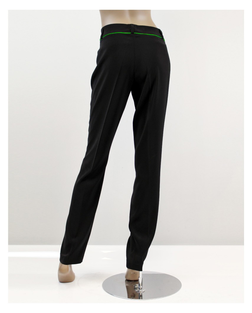 Pantalon de costume type Hôtesse liseré vert