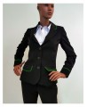 Veste de costume Hôtesse noir avec liseré vert