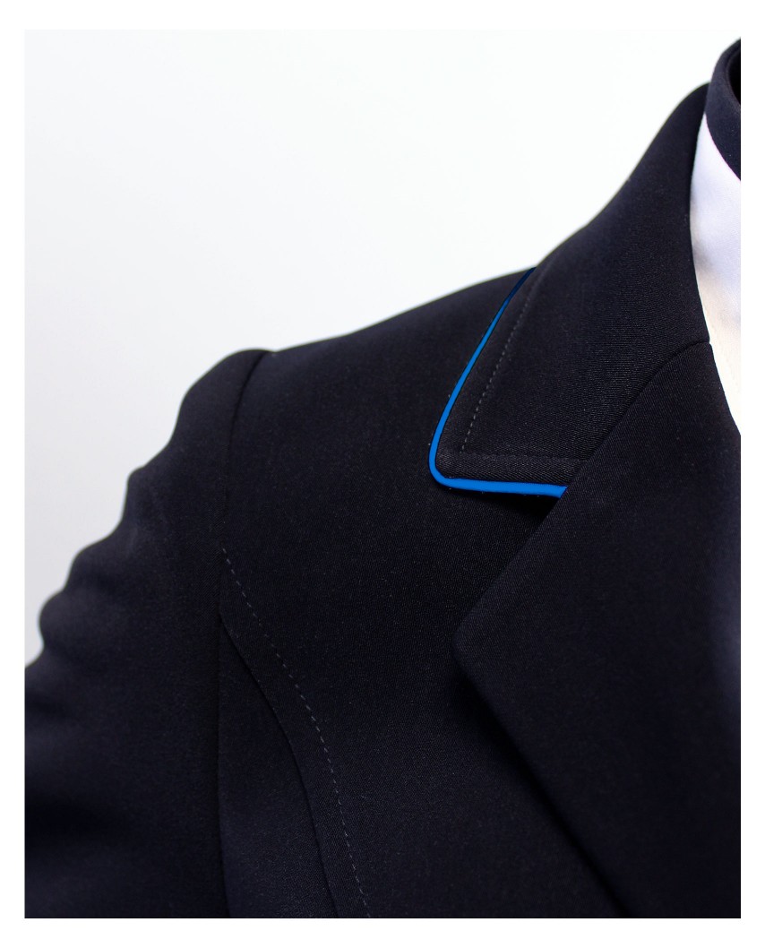 Veste de costume Hôtesse noir avec liseré bleu