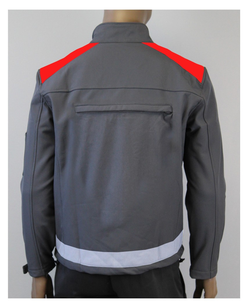 Vest soft shel grise bande rouge personnalisable galaxy Uniforme