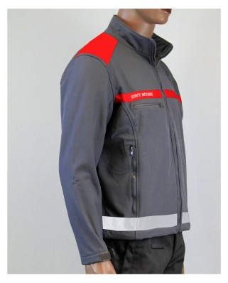 Veste soft shel grise bande rouge et flag rouge galaxy Uniforme