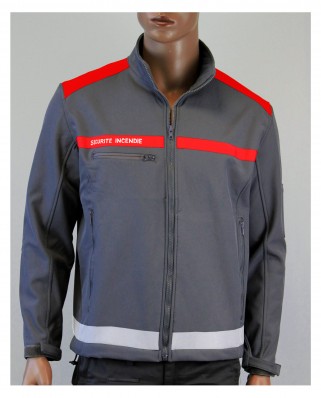 Veste soft shel grise bande rouge et flag rouge galaxy Uniforme