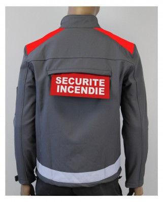 Veste soft shel grise bande rouge et flag rouge galaxy Uniforme