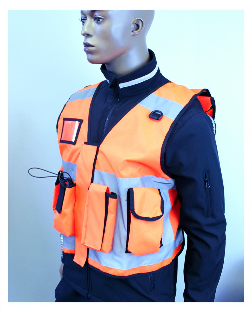 Gilet tactique orange d'intervention