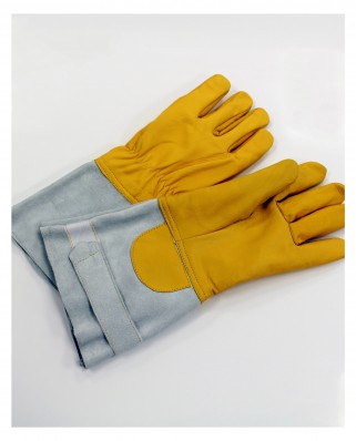 Gants manchette pompier cuir