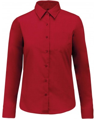 Chemise femme manches longues Rouge