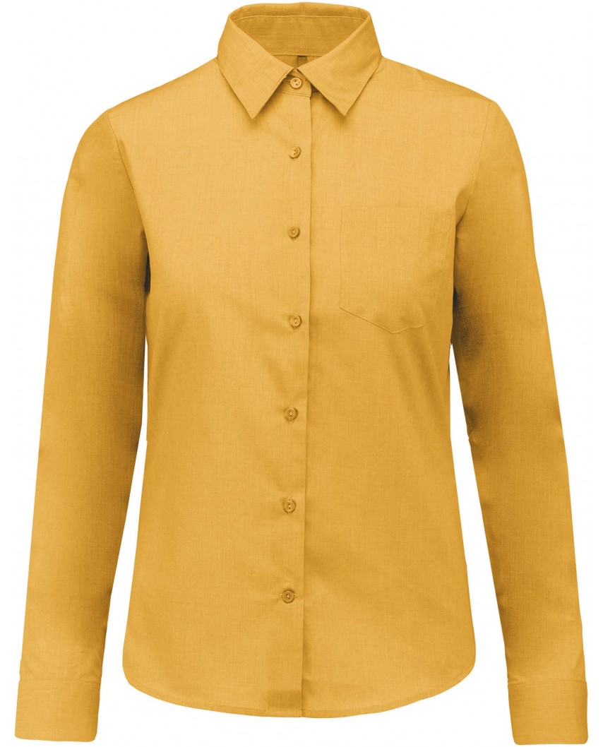 Chemise femme manches longues Jaune