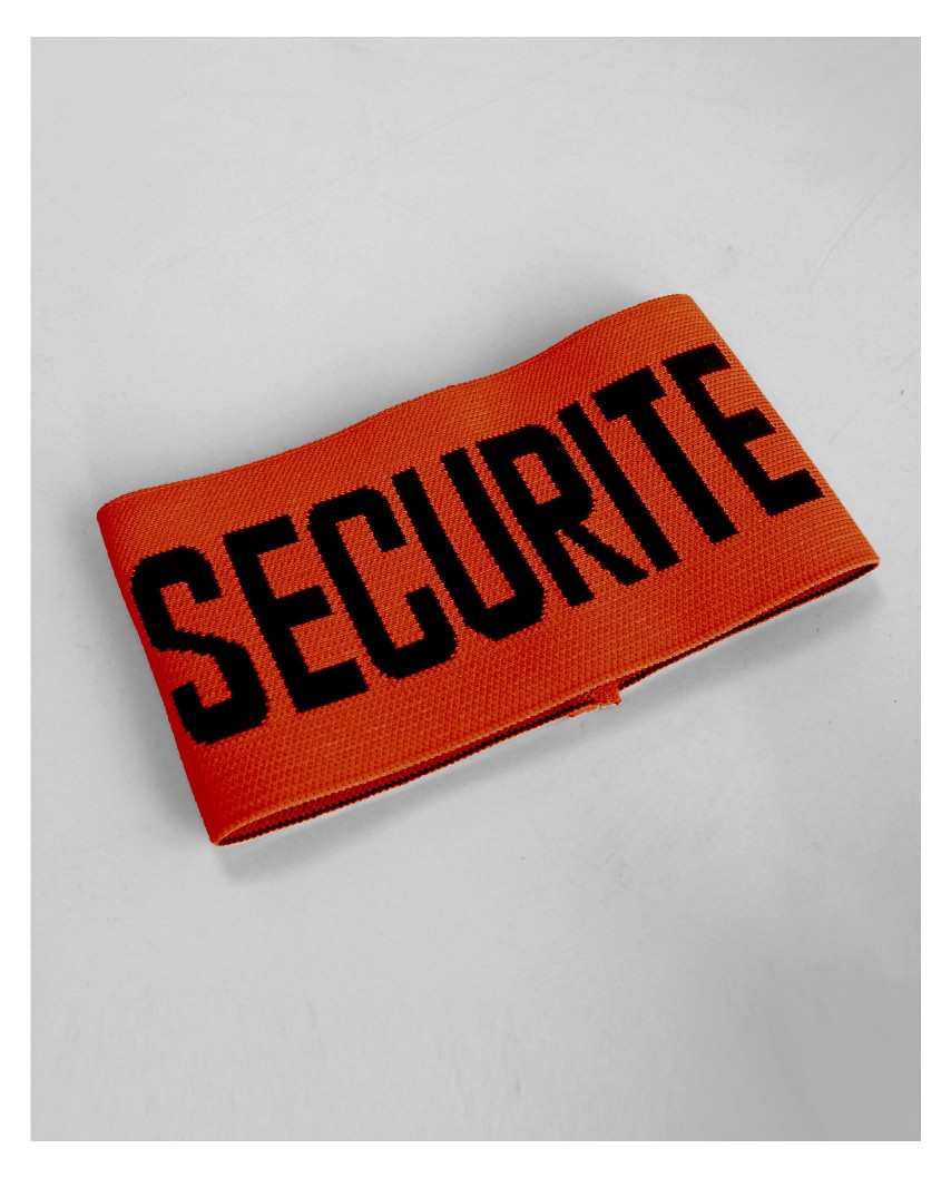 Brassard SECURITE orange fluo élastiqué réglable