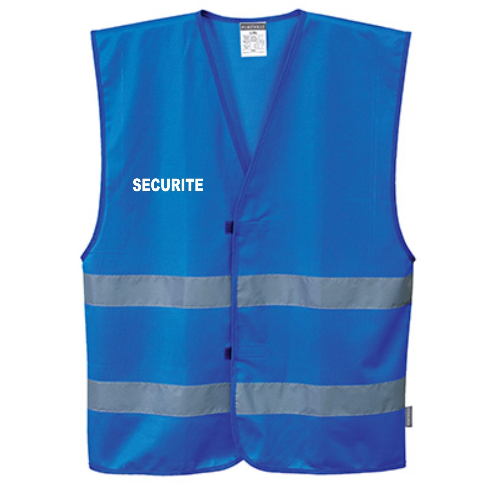 Gilet chasuble SECURITE haute visibilité bleu fluo