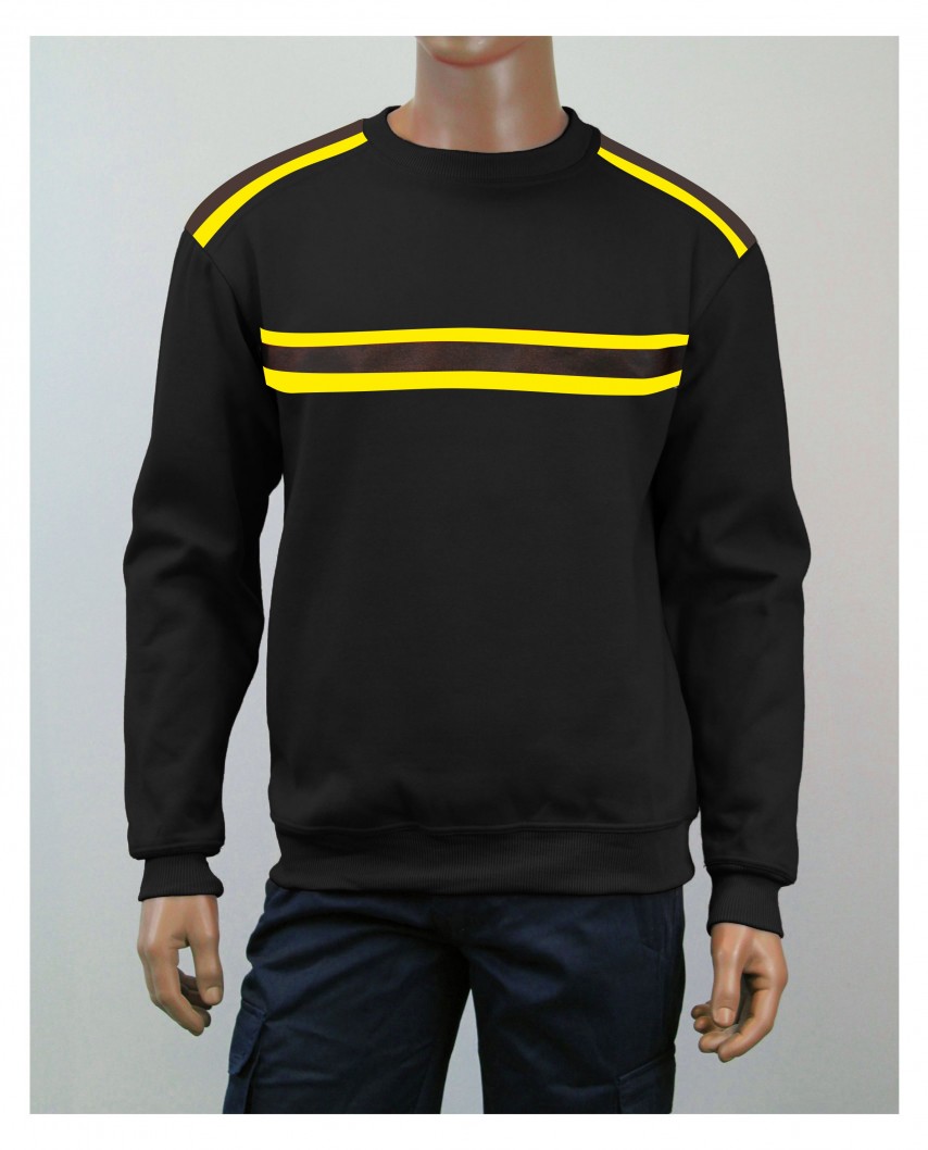 Sweat Event noir bande jaune