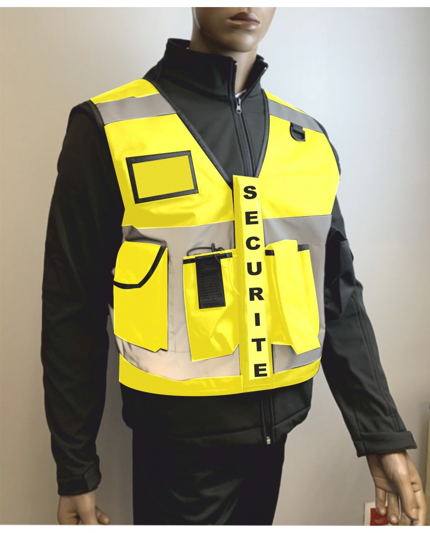 Gilet Tactique Sécurité jaune - SHOC